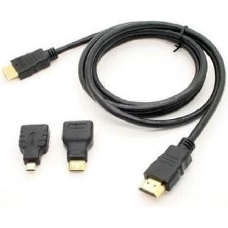 Câble HDMI - MOONMINI - HDMI 1.4 Haute Vitesse - 1.5 m - Triple blindage - Adaptateurs Micro/Mini (1/2)
