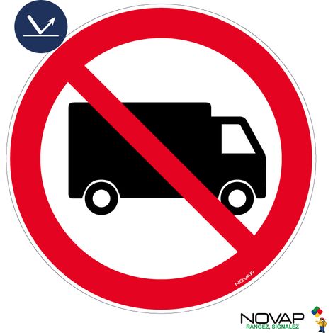 Panneau Interdit aux poids lourds - Rétroréfléchissant Classe 1 - Ø450mm - 4083087