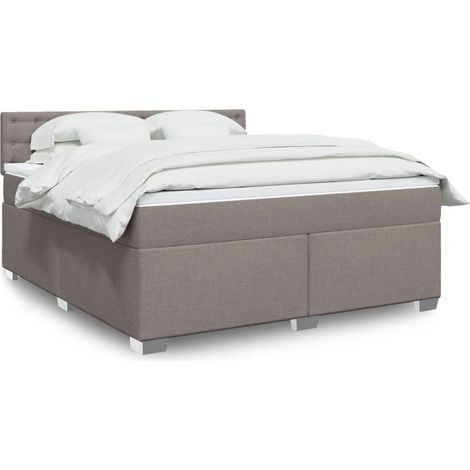 Boxspringbett mit Matratze Taupe 180x200 cm Stoff (1/5)