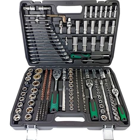 Set di chiavi a bussola, assortimento da 216 pezzi, design ergonomico a cricchetto, 216 pezzi (1/2)