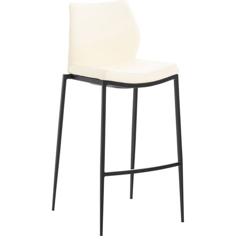 Tabouret de bar Matola en similicuir Crème Noir (1/5)
