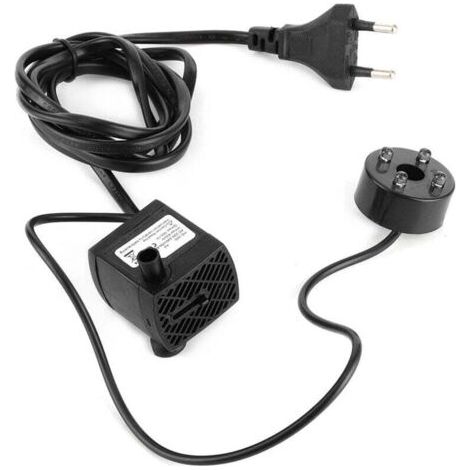 Leise Springbrunnenpumpe mit LED – Für Miniatur-Steingärten und Hydrokultur – EU-Stecker, 220–240 V Wechselstrom – Kompaktes Design