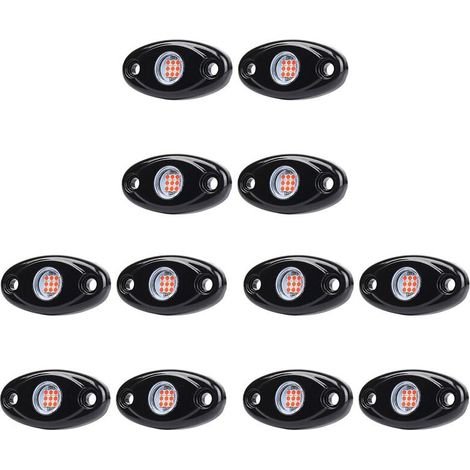 Adecuado para 12 luces LED de neón impermeables para chasis de vehículos todoterreno, aplicables a camiones, cuatrimotos, Raptors, vehículos todoterreno y barcos - Rojo