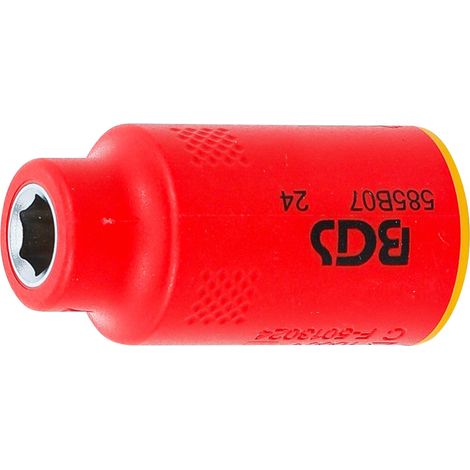 VDE-Steckschlssel-Einsatz Sechskant Antrieb Innenvierkant 10 mm (3/8") SW 7 mm (1/4)