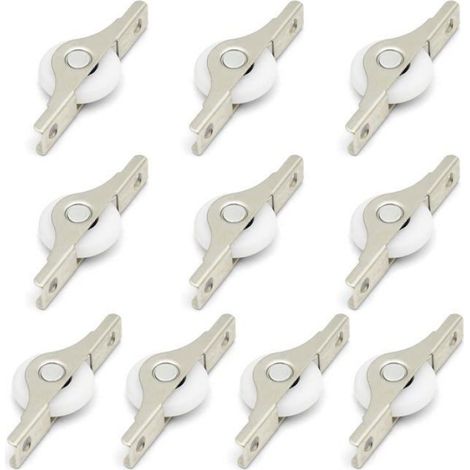 Lot de 10 Roulettes, Acier et Polyuréthane, Charge 20kg, Diamètre 62mm, Pour Meubles et Chaises (1/5)