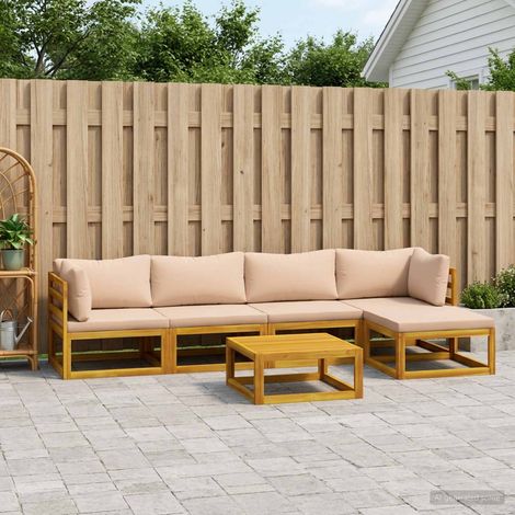 vidaXL Sofa Set 6 pcs Natural Solid Acacia Wood (1/5)