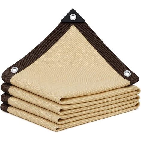 Voile d'ombrage en PEHD, 3x2m, imperméable, résistante aux UV, pour véranda, terrasse, jardin, camping, beige. (1/5)