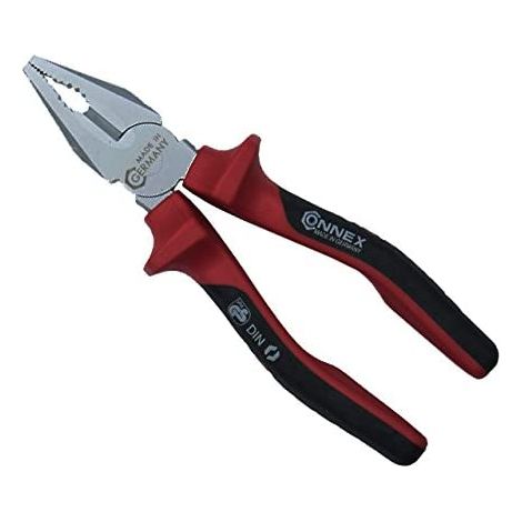 CONNEX - PINZA PROFESSIOANLE COMBINATA 200MM - CROMATA OPACA CON MANICO BIMATERIALE