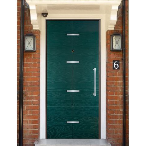Porta Blindata con Pannello per Esterno in Vetroresina Portoncino Ingresso Verde (1/3)