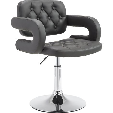 Poltrona da ufficio lounge chair con bracciolo imbottito regolabile in altezza in PVC grigio 100002797