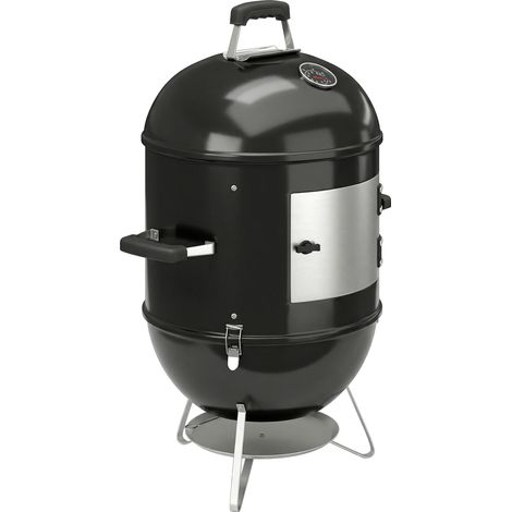 Fumoir 3 en 1 avec 3 Grilles de Cuisson. Thermomètre Intégré. Ventilation Réglable. 62.5x47.5x91cm. Noir (1/5)