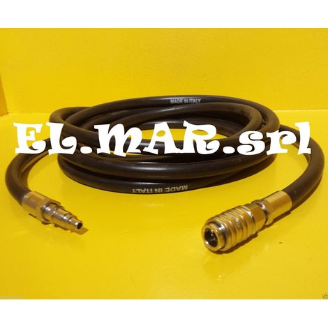 Tubo Aria Compressa Gomma 6x14 con Attacco ad innesto rapido per compressore  45 m