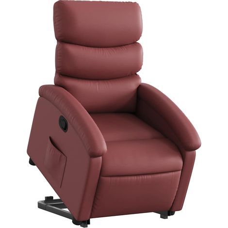 vidaXL Poltrona Alzapersona Reclinabile Rosso Vino in Similpelle (1/5)