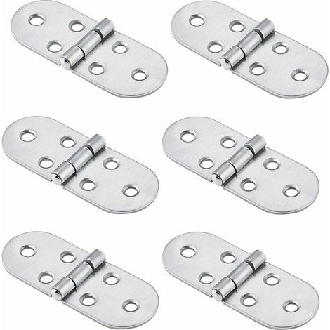 royaluxe- Charnières de Table Pliantes Connecteur Rabattable charnière Flip pliable Alliage zinc Plat Porte Cabinet pliable Charnières pour Meubles Armoire Flip Top Charnière avec vis, 6 pièces, argen