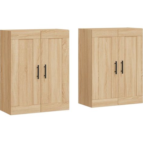 Wall Mounted Cabinets 2 pcs Sonoma Oak Engineered Wood vidaXL