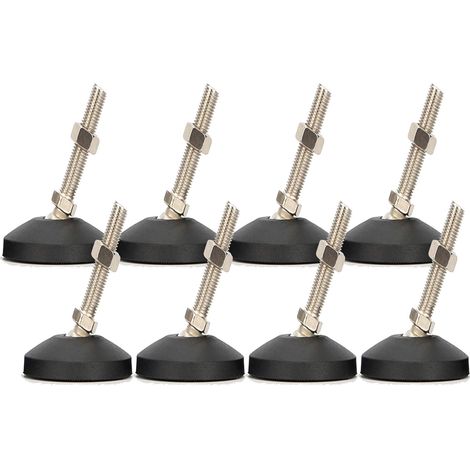 Patas ajustables, patas niveladoras de acero inoxidable de alta resistencia, 8 piezas, tornillos de ajuste de ángulo antideslizantes M8 x 30 mm con tuerca en T para muebles