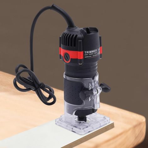 Meuleuse à bois, finisseuse à bois, meuleuse électrique 6,35 mm de diamètre pour 800 W 30000r / min, meuleuse pour le travail du bois, pince de 15 pièces