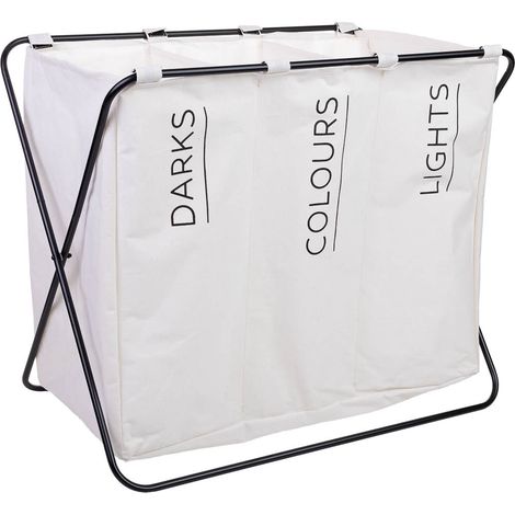 Cesto de la ropa de metal y tela 65.5x40x56h cm (1/5)