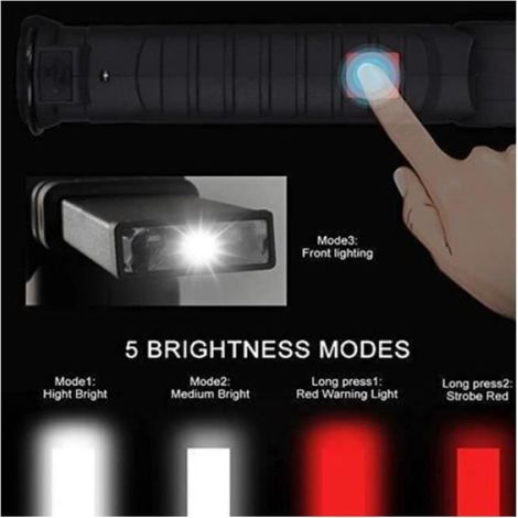 Lampe de Travail COB Baladeuse LED 800LM Ultra Lumineuse, USB Rechargeable (1/4)
