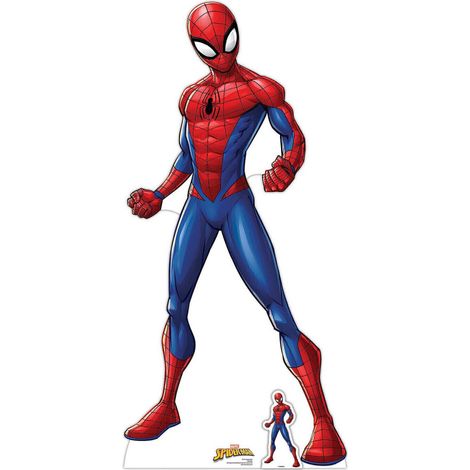 Figurine en carton Spider-Man Spiderverse comics – Hauteur 179 cm – Largeur 85 cm – Matériau carton léger – Repositionnable – Star Cutouts