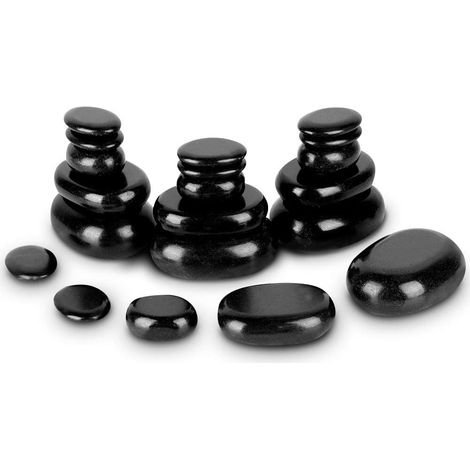 Pierres de Massage 20 Pièces Basalte Noir Ovale Chauffantes Spa galets chauffants pour thérapie aux huiles essentielles, soins naturels du pied et pédicure, kit accessoires spa résistants (1/5)