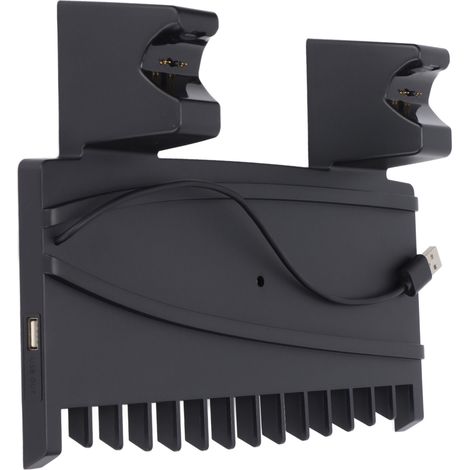 Support vertical Ipega pour console PS5 avec double station de charge, emplacement pour carte disque et crochet pour écouteurs.