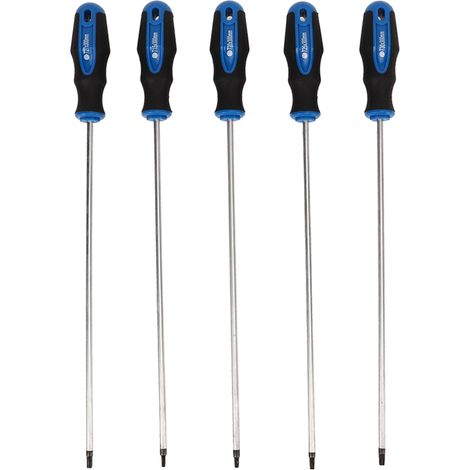 Ortviai Tournevis magnétique à embout hexagonal étoilé (T15, T20, T25, T27, T30) – Lot de 5 pièces, longueur 40 cm