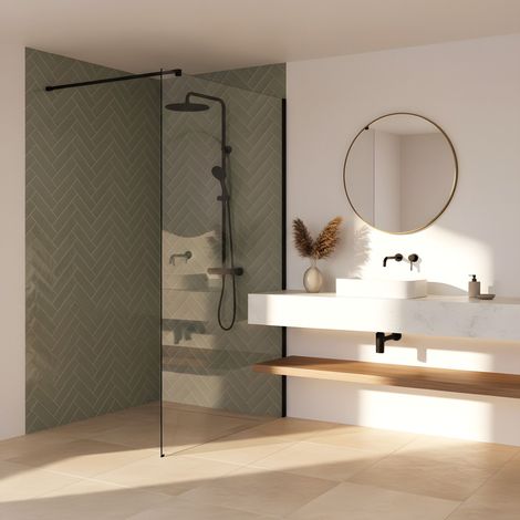 FESTE DUSCHWAND REA FLEXI 110 BLACK (1/4)