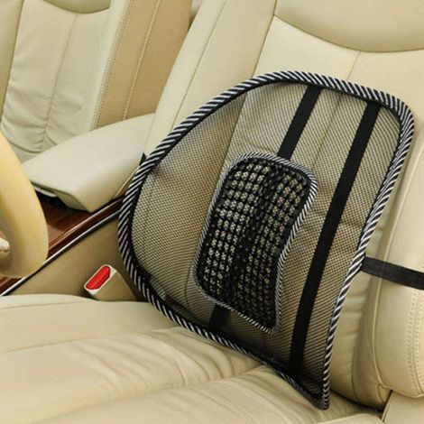 Coussin lombaire de massage respirant en maille ajourée effet soie glacée pour sièges auto et de bureau (1/5)