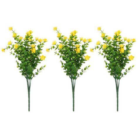 Bouquet Fleurs Artificielles - Résistant UV - Pour Jardin Extérieur et Décoration Mariage - Jaune - 1 Pièce (1/5)