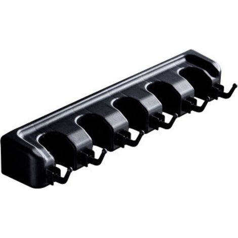 Soporte para escobas - Soporte autoadhesivo para escobas de Home Gadgets, soporte resistente para fregonas de pared, colgadores con pinzas para escobas, organizador de almacenamiento de escobas, negro (1/4)
