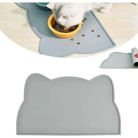Tapis de Gamelle en Silicone,Tapis Gamelle Chat et Chien Silicone,Tapis Gamelle Chien et Chat,Tapis Alimentation Antidérapant pour Animaux de Compagnie,pour Chats et Chiens,44 24cm (1/5)