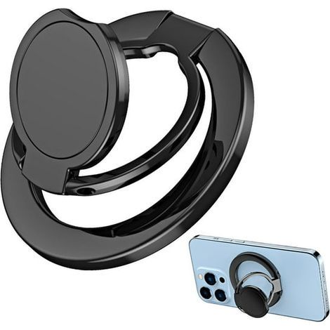 Support de téléphone pliable avec béquille intégrée, rotation à 360° et poignée arrière fine. (1/3)