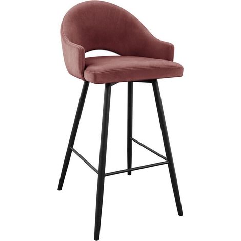 Silla de barra Jackson 103, Negro + Magic Velvet 2258, 103x50x54cm, Tapiz, Metálico
