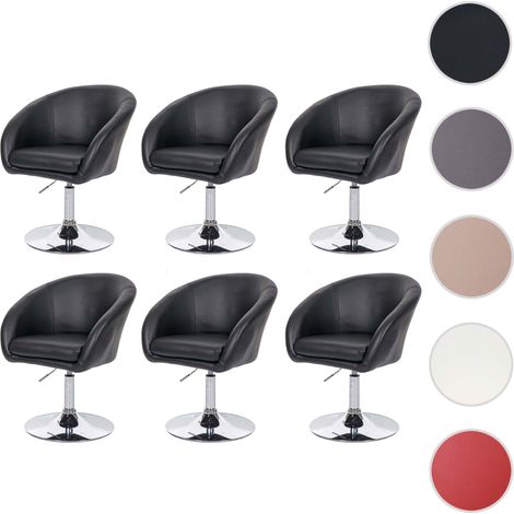 Lot de 6 chaises de salle à manger HWC-F19, chaise de cuisine pivotante Loungesessel, pivotante régl (1/5)