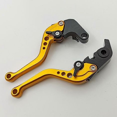 Convient aux motos Aprilia TUONO1100RR/FACTORY leviers de frein, d'embrayage et de klaxon modifiés (courts, dorés, 1 paire) (1/5)