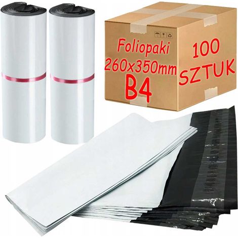 Kurier-Poly-Versandtaschen Weiß B4 260x350mm - 100 Stück.