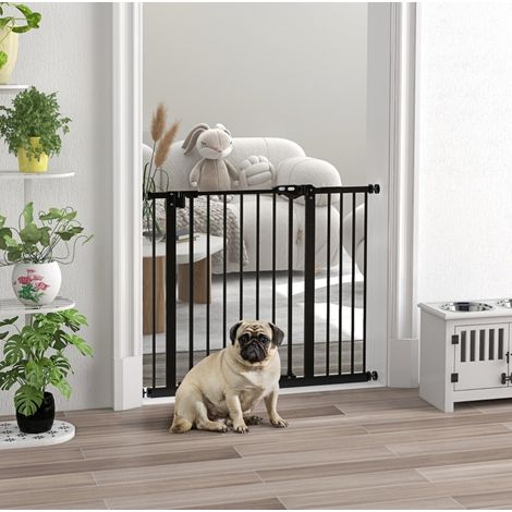Cancelletto di sicurezza per cani in metallo e plastica nero 74-94 cm OKWISH (1/5)