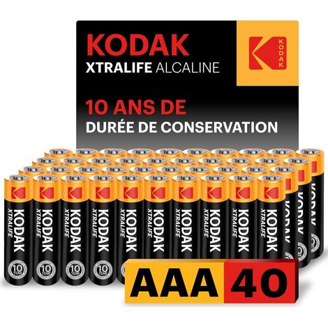 Piles Alcalines AAA (40 Pièces) LR03, 1,5V, 109% Plus Longue Durée (1/5)