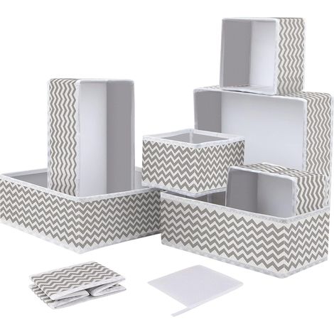 8-teiliges Set Aufbewahrungsboxen, Faltbare Aufbewahrungsboxen Faltbare Sackleinen Aufbewahrungswürfel Schubladen-Organizer für Regal Kleiderschrank BHs Socken (1/5)