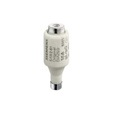 Fusibile Diazed, 10A, 50 kA a 500 V c.a., 8 kA a 500 V c.c., filetto E27, fusibile DII, cat. gG, indicatore
