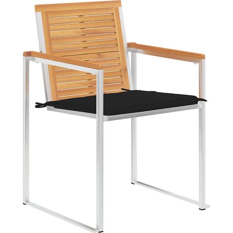 Maison Exclusive - Gartenstühle 4 Stk. mit Kissen Massivholz Teak