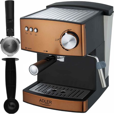 Machine à café, cafetière expresso Adler AD 4404cr, 15 bars, 850W, Cuivre (1/5)