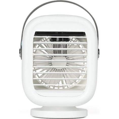 120 Degrés De Rotation 2000mah Climatiseur Ventilateur Usb Refroidisseur D'air Rechargeable 3 Vitesses Humidificateur Brumisation Ventilateur Pour Bureau À Domicile Salle En Plein Air (1/5)