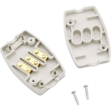 2Pcs Electrique Boîte de Jonction à 3 pôles Connecteur de Câble électrique Boîtier de Raccordement - Blanc (1/4)