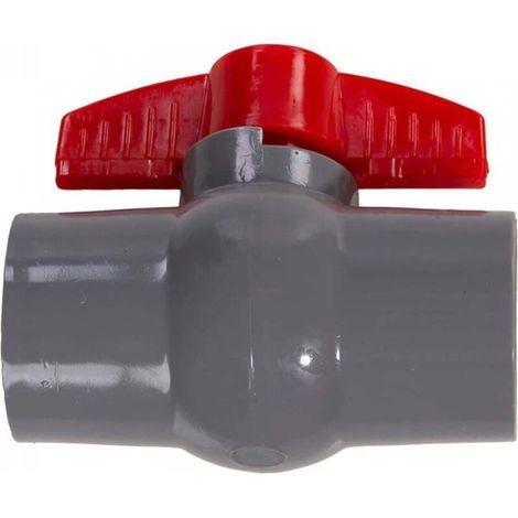 Vanne à boisseau sphérique en PVC pour tuyau d'alimentation en eau avec prise coulissante pour équipement de piscine (40 mm) (1/4)