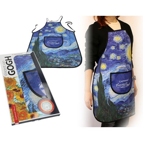 Delantal de cocina para mujer con estampado de la noche estrellada de Van Gogh, regalo de Carmani (1/5)