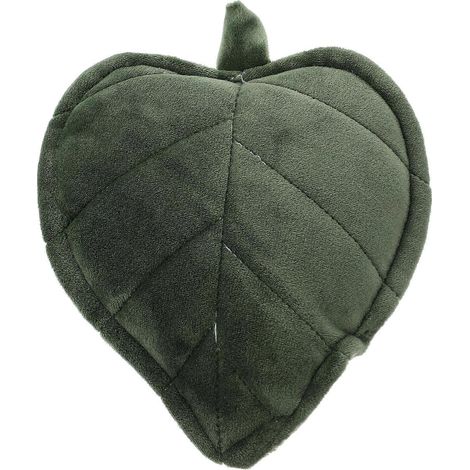 Coussin décoratif en forme de feuille, en peluche confortable, style nordique.-15.5x15x5cm-Green (1/4)