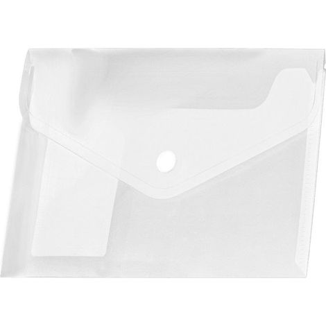 Enveloppe A4 en PP avec fermeture à pression, transparente (12 pièces)