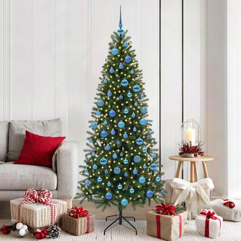 Künstlicher Weihnachtsbaum mit 300 LEDs Grün 180 cm PE und PVC